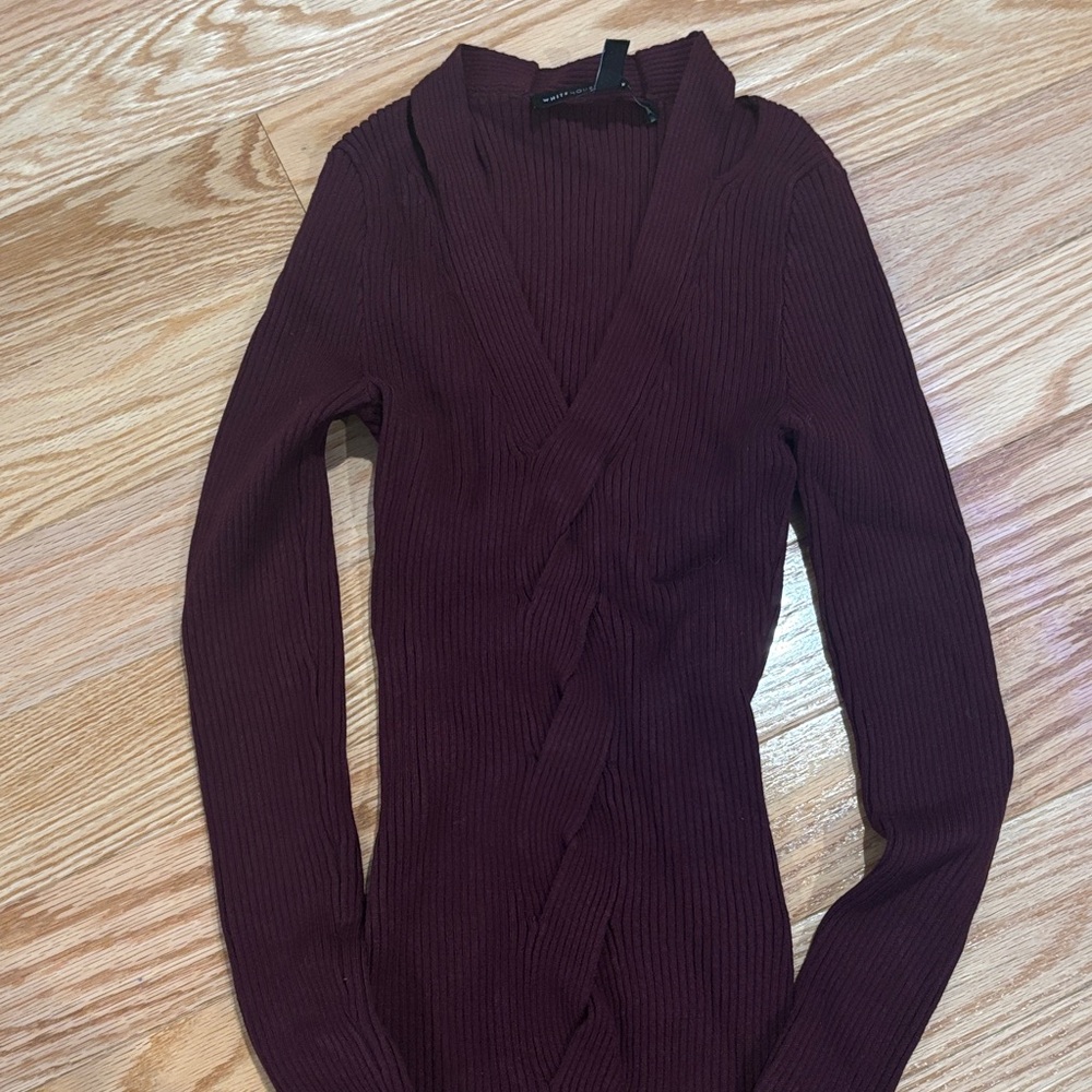 White house black marker Burgundy Women's Sweater